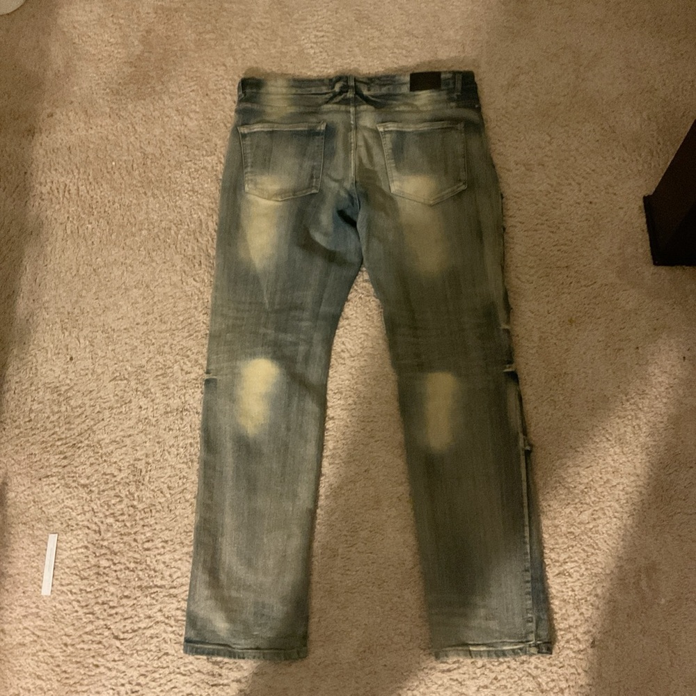 Men's Distressed Blue Jeans